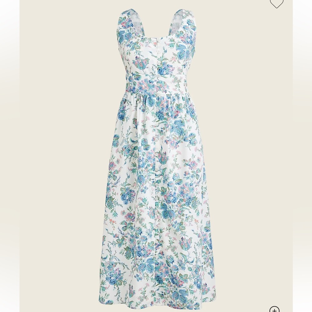 J. Crew Floral Maxi Dress with Blue and Green Floral Print